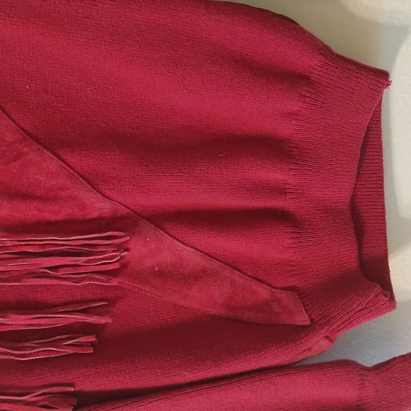 Vintage Suede and Fringe Sweater - Picture 3 of 5